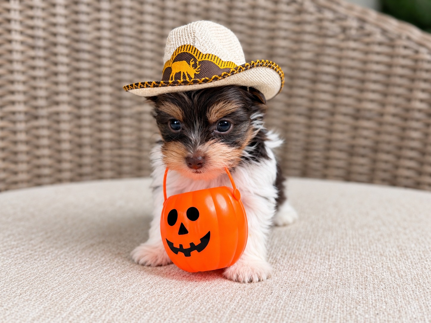 Freddie, brown & white parti Yorkshire Terrier puppy — photo 8 of 21