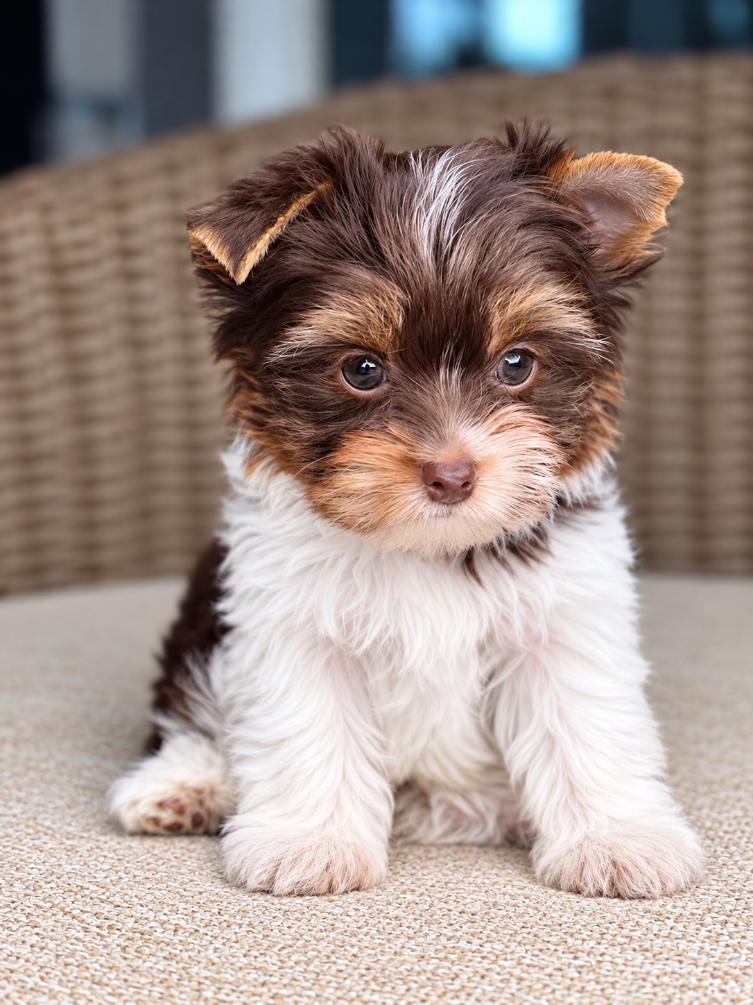 Freddie, brown & white parti Yorkshire Terrier puppy — photo 6 of 21