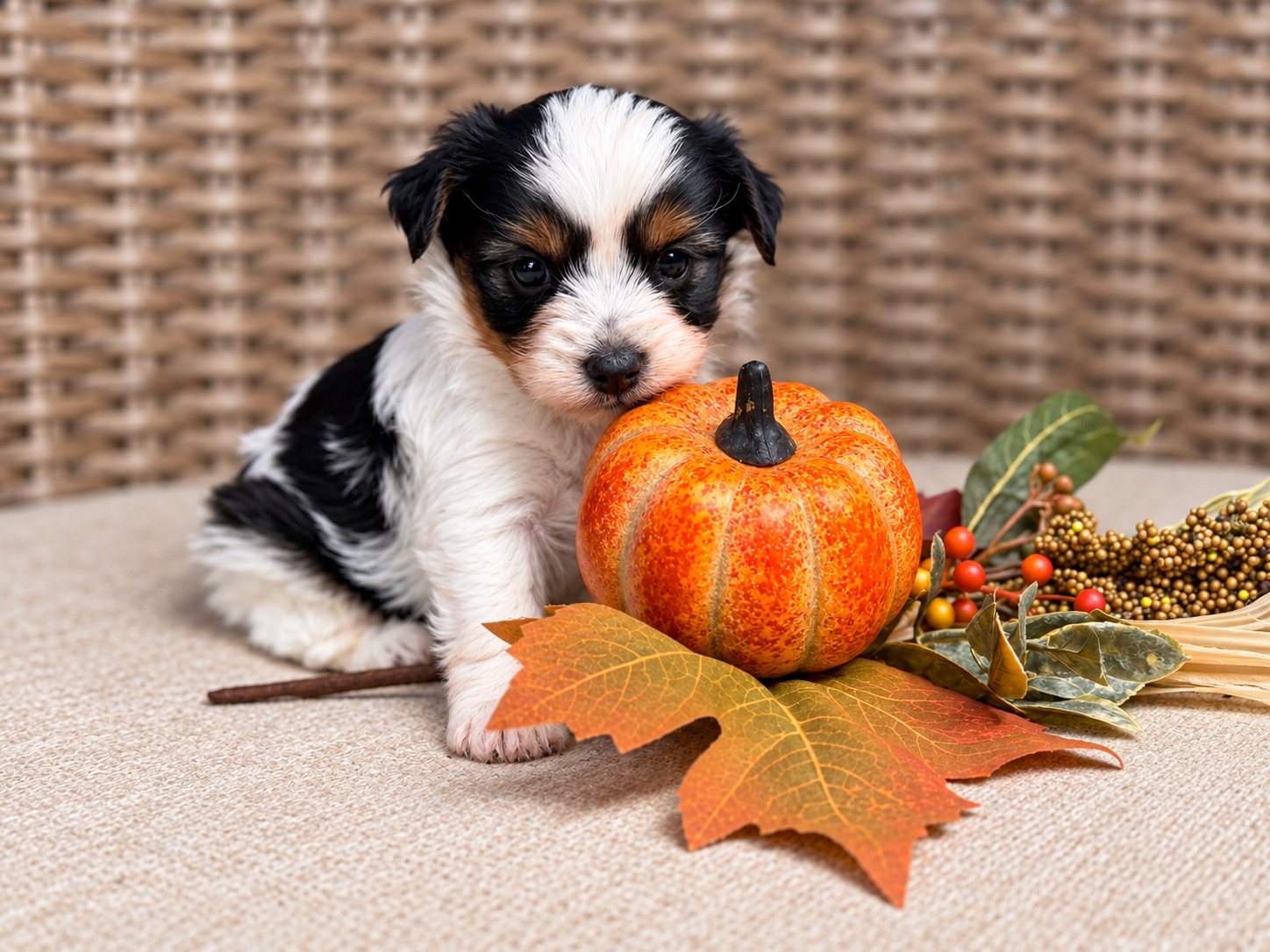 Lucky, black, white & tan parti Yorkshire Terrier puppy — photo 10 of 25