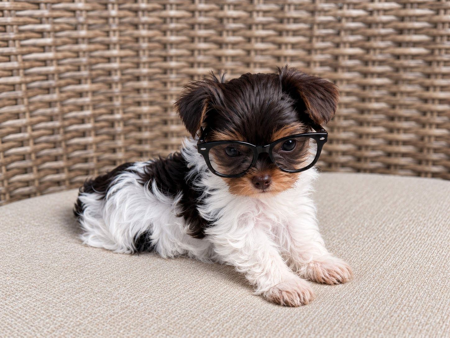 Pumpkin, brown & white parti Yorkshire Terrier puppy — photo 7 of 22