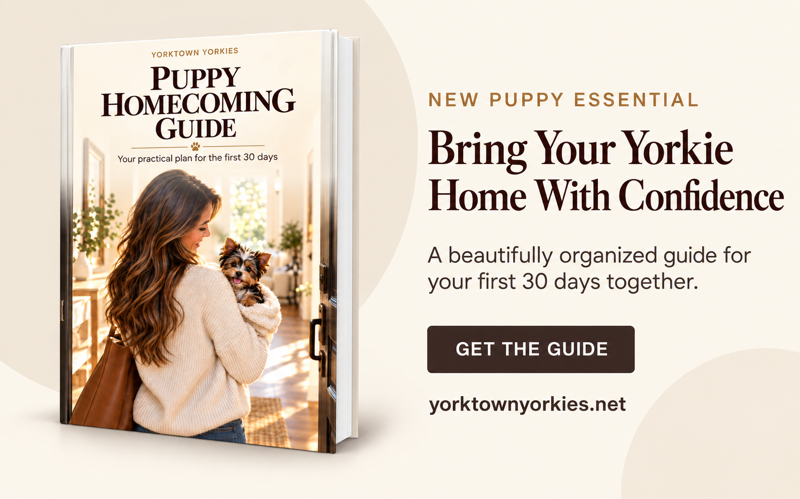 Puppy Homecoming Guide digital book advertisement